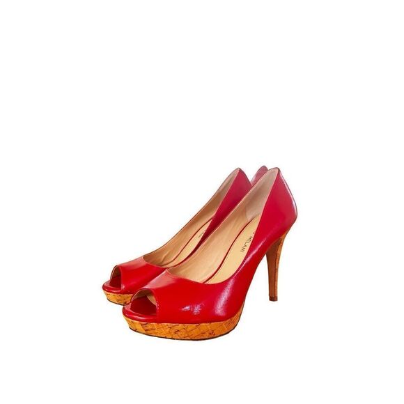Antonio Melani Red Open Toe Pumps Size 9 - Picture 1 of 11